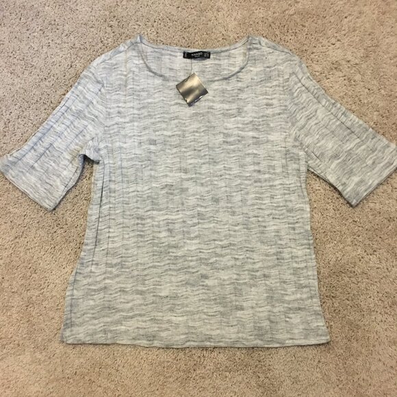 NWT Mango Ribbed Cotton Blend Half Sleeve Shirt - Picture 10 of 10